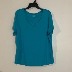 Westport Turquoise V-Neck Short Sleeve Tee